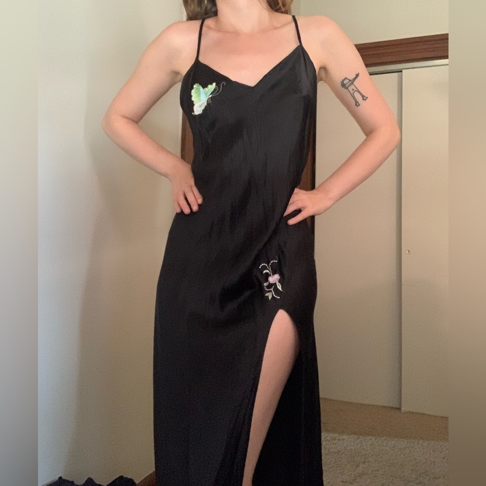 Vintage Victoria’s Secret 100% silk gown in size small with butterfly appliqués